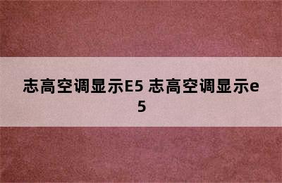 志高空调显示E5 志高空调显示e5